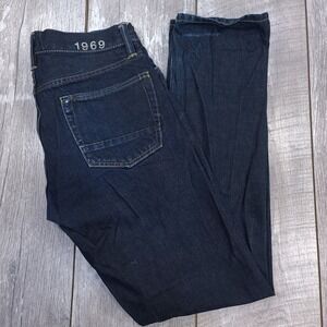 Gap 1969 Straight Jeans Men 30x32 Blue Selvedge Denim Button Fly Indigo